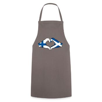 Finland Scotland Hands Heart Shape - Cooking Apron - grey - Front - AI Model Male 185 dark (185cm)