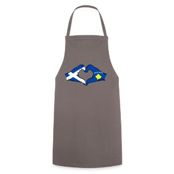 Scotland Kosovo Hands Heart Shape - Cooking Apron - grey - Front - AI Model Male 185 dark (185cm)