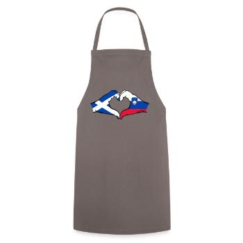 Scotland Slovenia Hands Heart Shape - Cooking Apron - grey - Front - AI Model Male 185 dark (185cm)