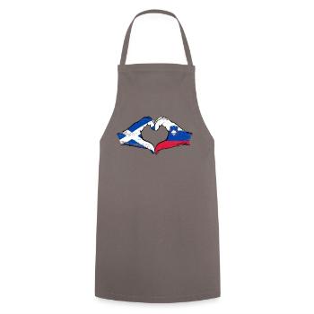 Scotland Slovenia Hands Heart Shape Used - Cooking Apron - grey - Front - AI Model Male 185 dark (185cm)