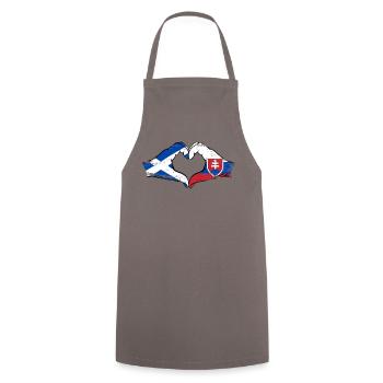 Scotland Slovakia Hands Heart Shape Used - Cooking Apron - grey - Front - AI Model Male 185 dark (185cm)