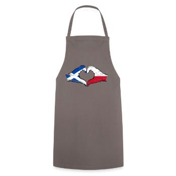 Ecosse Pologne Mains Coeur Forme Utilisé - Tablier de cuisine - gris - Devant - AI Model Male 185 dark (185cm)