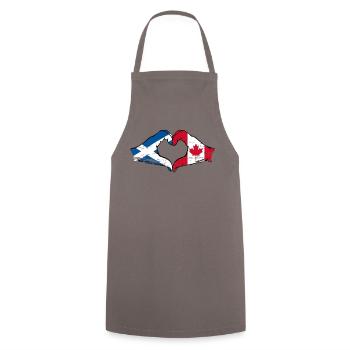 Écosse Canada mains en forme de coeur utilisé - Tablier de cuisine - gris - Devant - AI Model Male 185 dark (185cm)