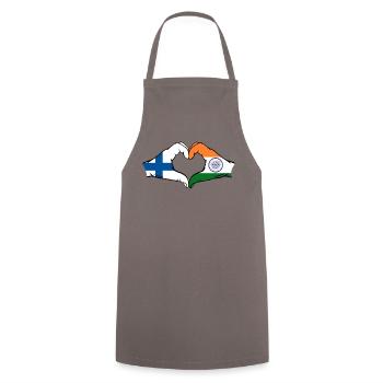 Finlande Inde mains forme de cœur - Tablier de cuisine - gris - Devant - AI Model Male 185 dark (185cm)