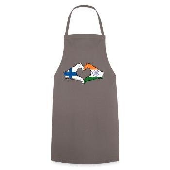 Finlande Inde mains forme de coeur utilisé - Tablier de cuisine - gris - Devant - AI Model Male 185 dark (185cm)