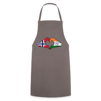 Norway India hands heart shape used - Cooking Apron - grey - Front - AI Model Male 185 dark (185cm)