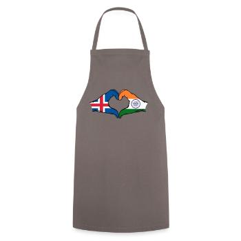 Iceland India hands heart shape - Cooking Apron - grey - Front - AI Model Male 185 dark (185cm)