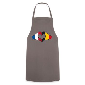France Belgium hands heart shape - Cooking Apron - grey - Front - AI Model Male 185 dark (185cm)