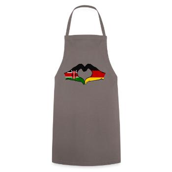 Kenya Germany Hands Heart Shape - Cooking Apron - grey - Front - AI Model Male 185 dark (185cm)