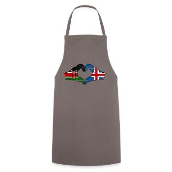 Kenya Island Hands Heart Shape Used - Cooking Apron - grey - Front - AI Model Male 185 dark (185cm)
