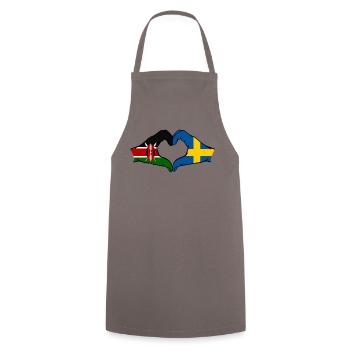 Kenya Sweden Hands Heart Shape - Cooking Apron - grey - Front - AI Model Male 185 dark (185cm)