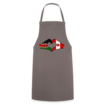 Kenya Canada Hands Heart Shape - Cooking Apron - grey - Front - AI Model Male 185 dark (185cm)