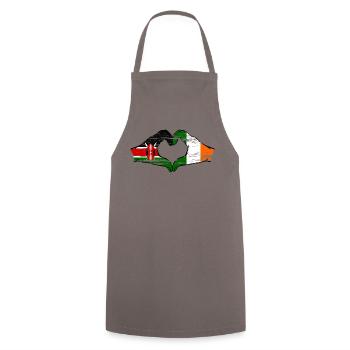 Kenya Ireland Hands Heart Shape Used - Cooking Apron - grey - Front - AI Model Male 185 dark (185cm)