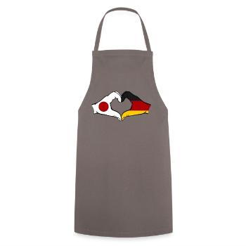 Japan Germany Hands Heart Shape - Cooking Apron - grey - Front - AI Model Male 185 dark (185cm)