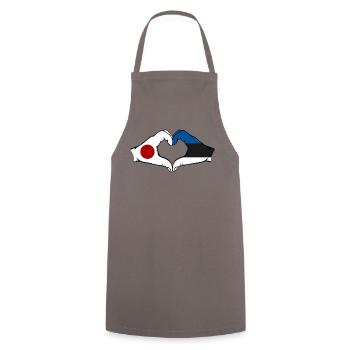 Japan Estonia Hands Heart Shape - Cooking Apron - grey - Front - AI Model Male 185 dark (185cm)