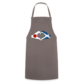 Japan Scotland Hands Heart Shape - Cooking Apron - grey - Front - AI Model Male 185 dark (185cm)