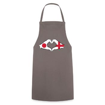 Japan England Hands Heart Shape - Cooking Apron - grey - Front - AI Model Male 185 dark (185cm)