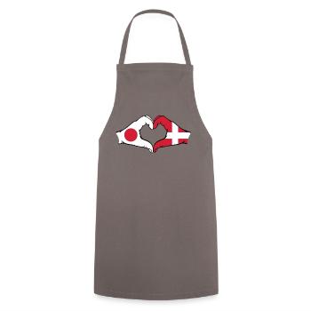 Japan Denmark Hands Heart Shape - Cooking Apron - grey - Front - AI Model Male 185 dark (185cm)