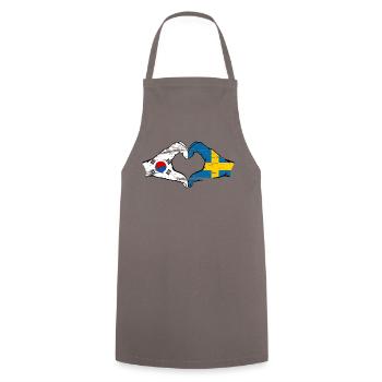 Corée du Sud Suède Mains Forme de Coeur Utilisé - Tablier de cuisine - gris - Devant - AI Model Male 185 dark (185cm)