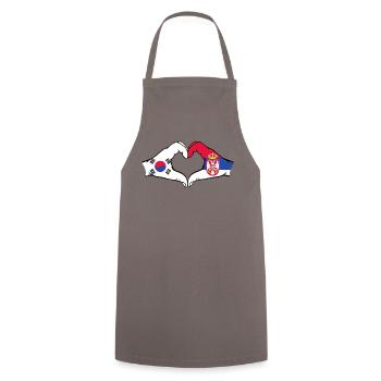 Südkorea Serbien Hände Herzform - Kochschürze - Grau - Vorne - AI Model Male 185 dark (185cm)