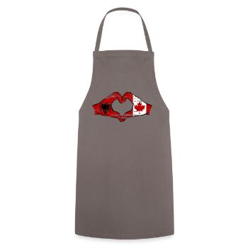 Albanie Canada Mains Forme de coeur Utilisé - Tablier de cuisine - gris - Devant - AI Model Male 185 dark (185cm)