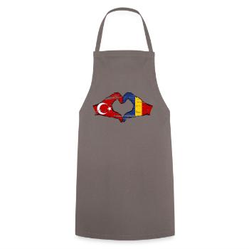 Turkey Romania Hands Heart Shape Used - Cooking Apron - grey - Front - AI Model Male 185 dark (185cm)