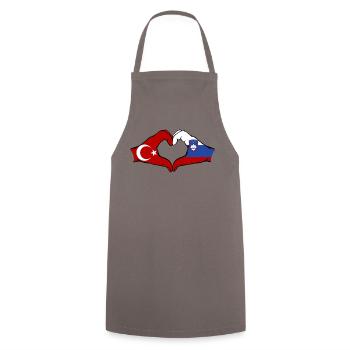 Turkey Slovenia Hands Heart Shape - Cooking Apron - grey - Front - AI Model Male 185 dark (185cm)