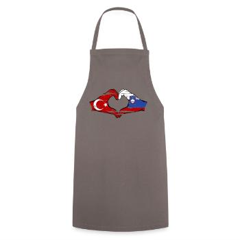 Turkey Slovenia Hands Heart Shape Used - Cooking Apron - grey - Front - AI Model Male 185 dark (185cm)