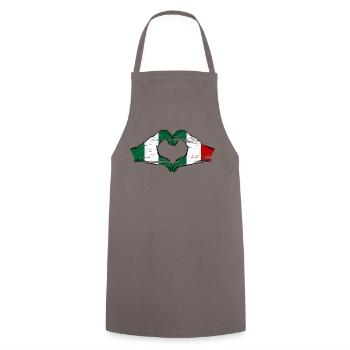 Nigeria Italy flag heart shape used - Cooking Apron - grey - Front - AI Model Male 185 dark (185cm)