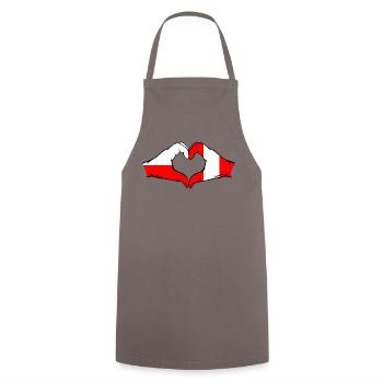 Polen Peru Flagge Herzform - Kochschürze - Grau - Vorne - AI Model Male 185 dark (185cm)