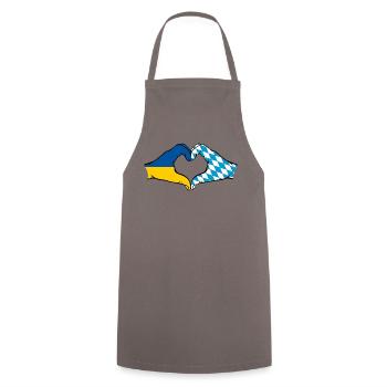 Ukraine Bavaria Flag Hands Heart Shape - Cooking Apron - grey - Front - AI Model Male 185 dark (185cm)