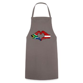 Afrique du Sud Lettonie Drapeau Mains Coeur Forme Utilisé - Tablier de cuisine - gris - Devant - AI Model Male 185 dark (185cm)