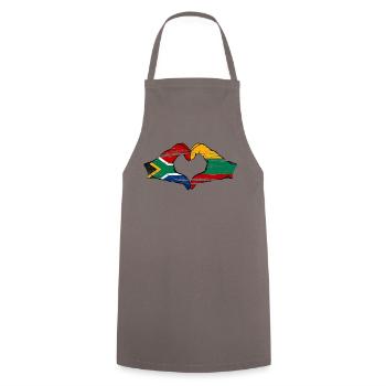 Afrique du Sud Lituanie Drapeau Mains Coeur Forme Utilisé - Tablier de cuisine - gris - Devant - AI Model Male 185 dark (185cm)