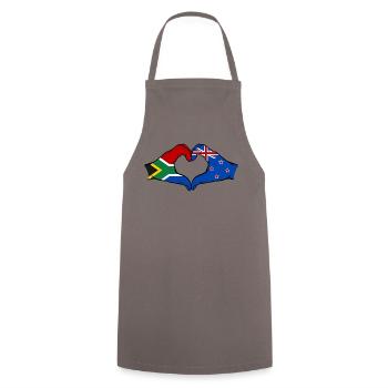 South Africa New Zealand Flag Hands Heart Shape - Cooking Apron - grey - Front - AI Model Male 185 dark (185cm)