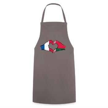 Frankreich Belarus Flagge Hände Herzform used - Kochschürze - Grau - Vorne - AI Model Male 185 dark (185cm)