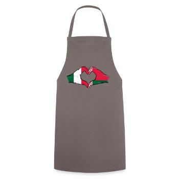 Italy Belarus Flag Hands Heart Shape Used - Cooking Apron - grey - Front - AI Model Male 185 dark (185cm)