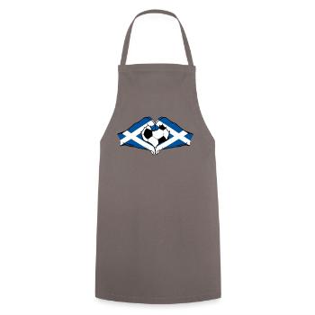 Scotland flag football hands heart shape - Cooking Apron - grey - Front - AI Model Male 185 dark (185cm)