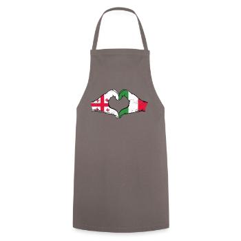Georgia Italy Flag Hands Heart Shape Used - Cooking Apron - grey - Front - AI Model Male 185 dark (185cm)