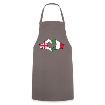 Georgien Italien Flagge Hände Herzform - Kochschürze - Grau - Vorne - AI Model Male 185 dark (185cm)