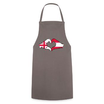Georgia Austria Flag Hands Heart Shape - Cooking Apron - grey - Front - AI Model Male 185 dark (185cm)