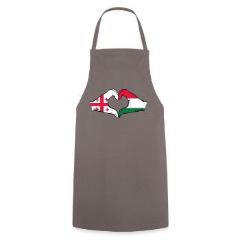 Georgia Hungary Flag Hands Heart Shape - Cooking Apron - grey - Front - AI Model Male 185 dark (185cm)