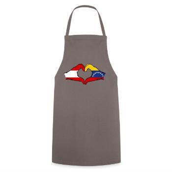 Austria Venezuela Flag Hands Heart Shape - Cooking Apron - grey - Front - AI Model Male 185 dark (185cm)
