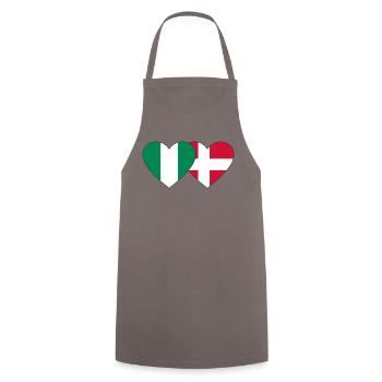 Nigeria Danemark Drapeau Coeur - Tablier de cuisine - gris - Devant - AI Model Male 185 dark (185cm)