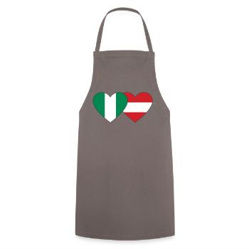 Nigeria Austria Flag Heart - Cooking Apron - grey - Front - AI Model Male 185 dark (185cm)