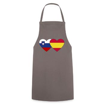 Slowenien Spanien Flagge Herz - Kochschürze - Grau - Vorne - AI Model Male 185 dark (185cm)
