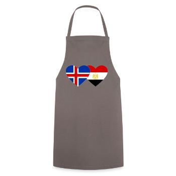 Iceland Egypt Flag Hands Heart Shape - Cooking Apron - grey - Front - AI Model Male 185 dark (185cm)
