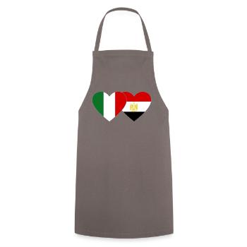 Italy Egypt Flag Hands Heart Shape - Cooking Apron - grey - Front - AI Model Male 185 dark (185cm)