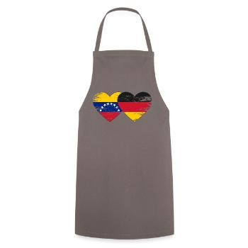 Venezuela Germany Flag Hands Heart Shape Used - Cooking Apron - grey - Front - AI Model Male 185 dark (185cm)