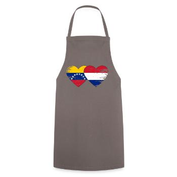 Venezuela Hollande Drapeau Mains Coeur Forme Utilisé - Tablier de cuisine - gris - Devant - AI Model Male 185 dark (185cm)