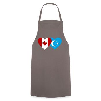 Drapeau ouïghour du Canada Cœur - Tablier de cuisine - gris - Devant - AI Model Male 185 dark (185cm)